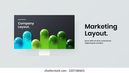 Creative display mockup presentation concept. Isolated web project design vector illustration.