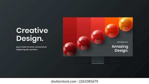 Plantilla de presentación de simulación de pantalla creativa. Diseño de vectores de pancarta abstracta.