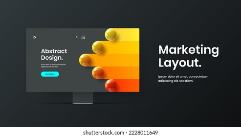 Creative display mockup site layout. Amazing web project design vector concept.