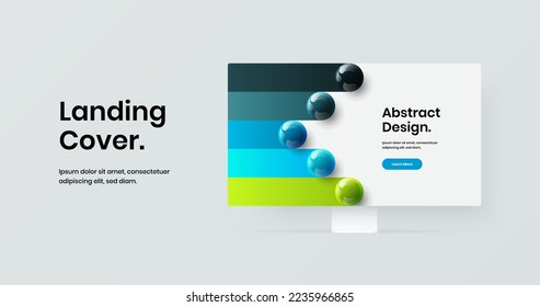 Creative display mockup site template. Unique presentation vector design illustration.