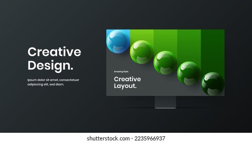 Creative display mockup site template. Clean website vector design illustration.