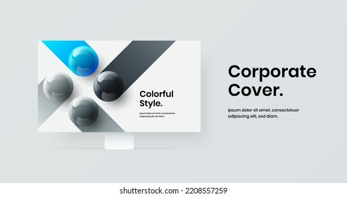 Creative display mockup web project illustration. Bright site vector design layout.