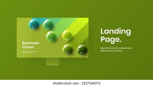 Creative display mockup web project template. Minimalistic website design vector illustration.