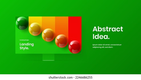 Creative display mockup web project illustration. Simple banner design vector template.