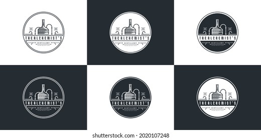 Creative of distillery logo design template with modern concept Premium Vector