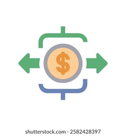 Creative dividend graphic icon symbolizing innovative financial management.