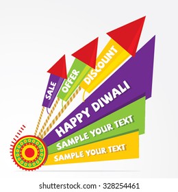 diseño creativo de banners diwali con vectores cracker