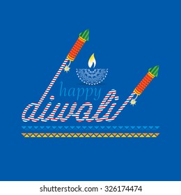 creative diwali concept with crackers vector 