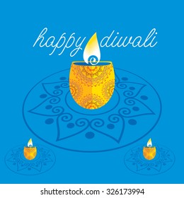 creative diwali concept with lamp vector 