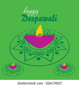 creative diwali concept with lamp vector 