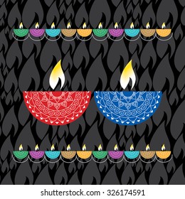 creative diwali concept lamp vector 