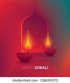 Creative Diwali Festival Background Template Design Vector Illustration