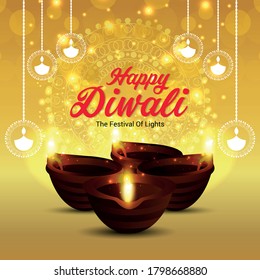 Creative diwali festival greeting card with background
