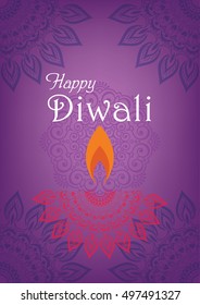 Creative Diwali Festive Background, Vector Illustration for Indian Festival of Lights Celebration