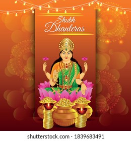 Creative Diwali flyer or banner of indian festival diwali celebration, Goddess Lakshmi and Lord ganesha with creative background