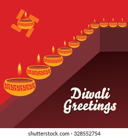 creative diwali greetings concept vector illustration 
