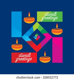 creative diwali greetings concept vector illustration 
