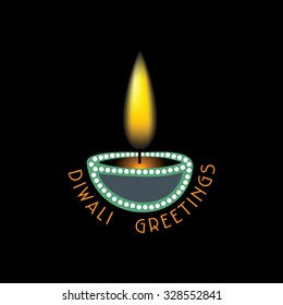 creative diwali greetings concept vector illustration 