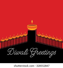 creative diwali greetings concept vector illustration 