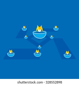 creative diwali greetings concept vector illustration 