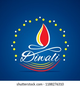 creative diya by happy diwali festival greeting design