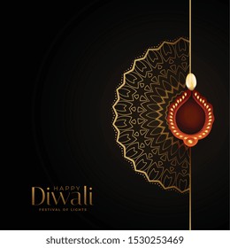 creative diya top view festival card design