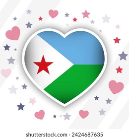 Creative Djibouti Flag Heart Icon