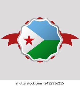 Creative Djibouti Flag Sticker Emblem svg