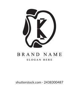 Creative DK Letter Logo Design with Swoosh Icon Vector, K logo design