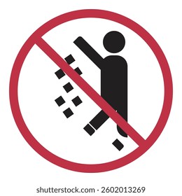 Creative do not litter sign in flat design for public warning sign