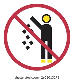 Creative do not litter sign in flat design for public warning sign