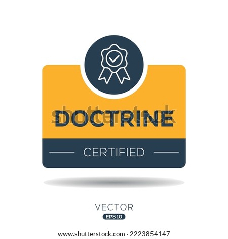 Creative (Doctrine) Certified badge, vector illustration.