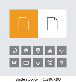 Creative Document Line Icon with Bonus Icons. 