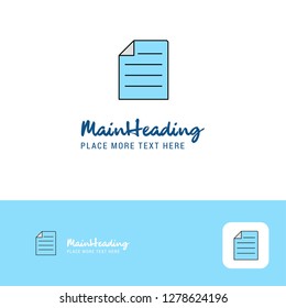 Creative Document Logo Design. Flat color Logo place for Tagline. Vector Illustration