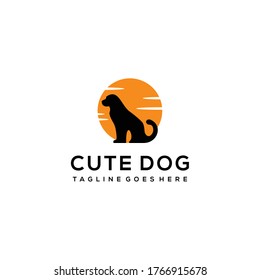 Creative Dog animal sign Logo design Template Vector