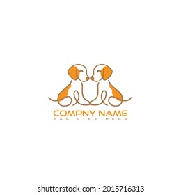 Creative Dog doggy animal veterinary sign Logo design Template