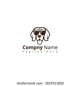 Creative Dog doggy animal veterinary sign Logo design Template