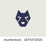 Creative dog face pet icon logo vector design template. Minimal style staffordshire terrier, pit bull, hockey, sport Club emblem sign logotype.