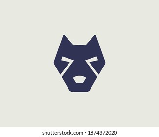 Kreative Hunde Gesicht Haustier Symbol Symbol Vektordesign Vorlage. Minimal Stil Staffordshire Terrier, Pit Bull, Hockey, Sport Club Emblem Zeichen logotype.