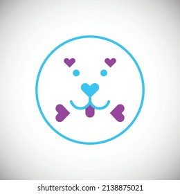 Creative dog head. dog circle for logo design