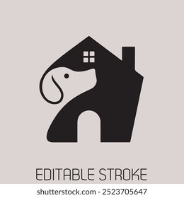 Creative Dog Hotel Logo Design: Incorporating a Dog and House in a Unique Vector Logo.