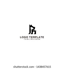 Creative Dog with Letter PN Logo Design Template