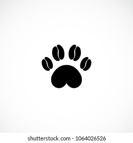 Creative dog paw with coffee beans vector designs