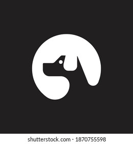 creative dog silhouette logo design. dog logo on white background vector template