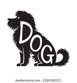 Creative Dog Wordmark Negative Space Logo Icon Vector