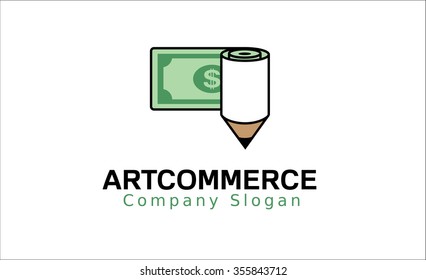 Creative Dollar Currency Pencil Symbol Logo Vector Design Illustration
