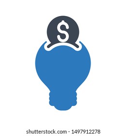 creative dollar glyph colour vector icon