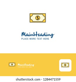 Creative Dollar Logo Design. Flat color Logo place for Tagline. Vector Illustration
