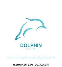 Creative dolphin logo design. Jumping dolphin vector illustration