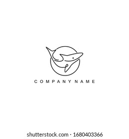 creative dolphin outline logo design